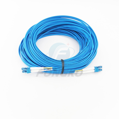 cabo de remendo blindado da fibra ótica azul frente e verso de 3m LC/UPC-LC/UPC com revestimento de Lszh